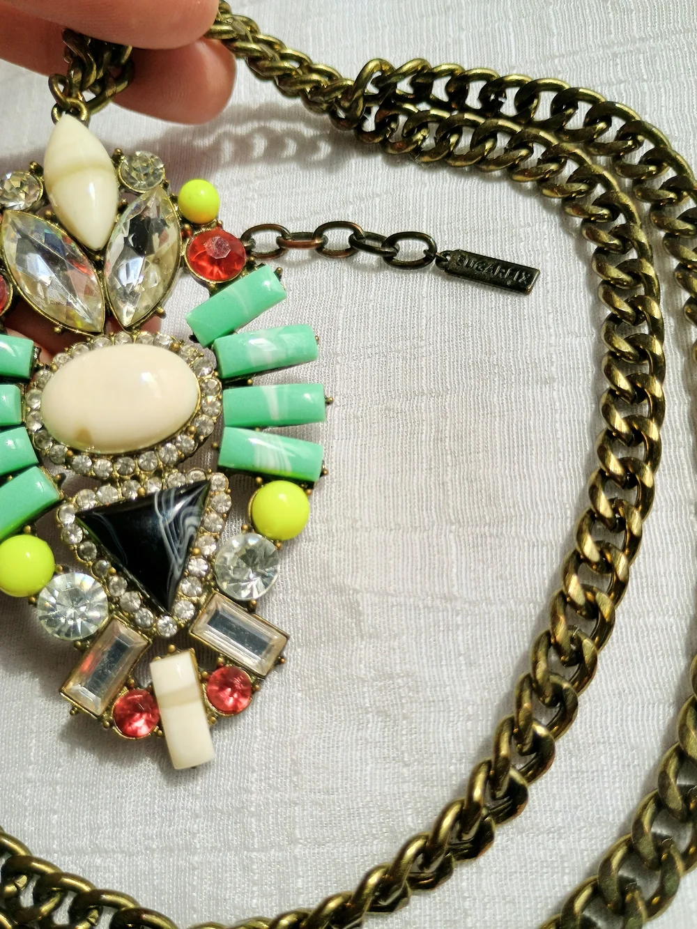 🔮 EVIL EYE 🔮 VTG Sugarfix Evil Eye Gemstone Statement necklace, Eclectic Chic